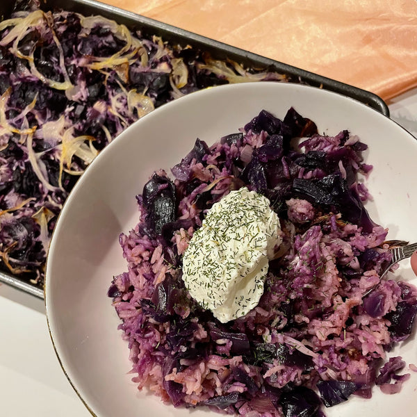 Red Cabbage Baked Rice