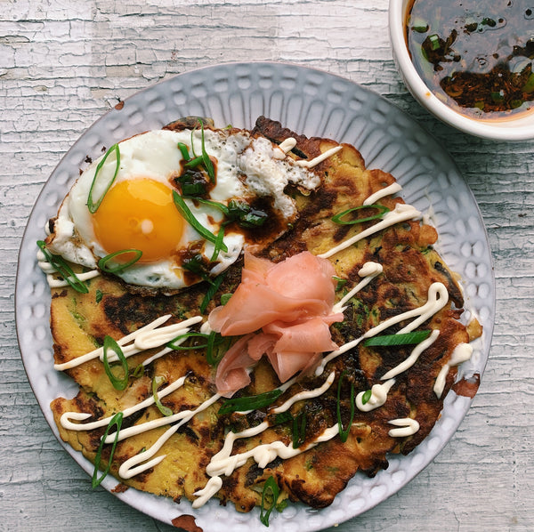 Okonomiyaki aka Japanese Napa Cabbage Pancake