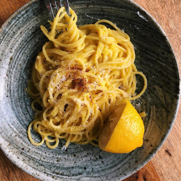 Yellow Tomato and Saffron Spaghetti