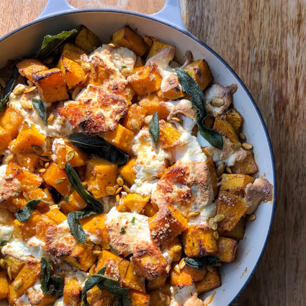 Ricotta and Sage Butternut Squash Gratin