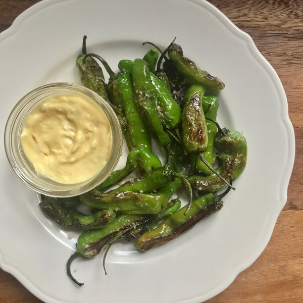 Blistered Shishito Peppers with Cheat's Aioli