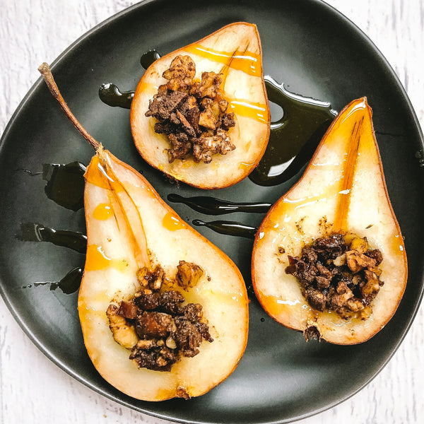 Walnut Date Baked Pears