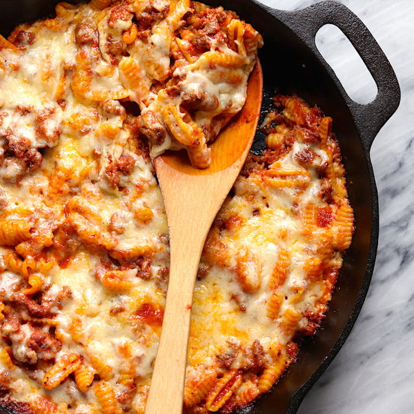 Cheesy Ground Beef Skillet Pasta