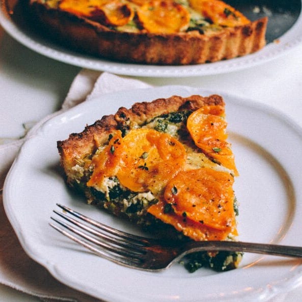 Cheesy Kale Sweet Potato Tart