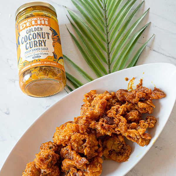 Crispy Oyster Mushroom Wings with Spicy Curry Sauce