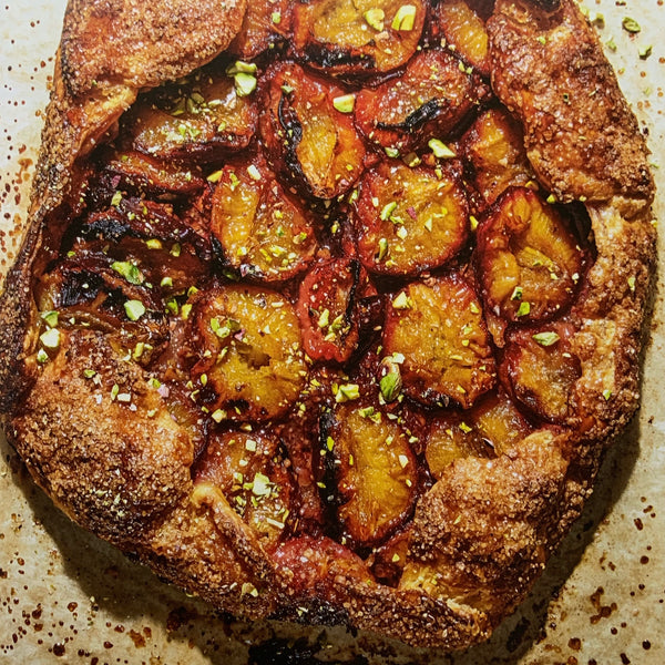 Plum Galette with Polenta and Pistachios