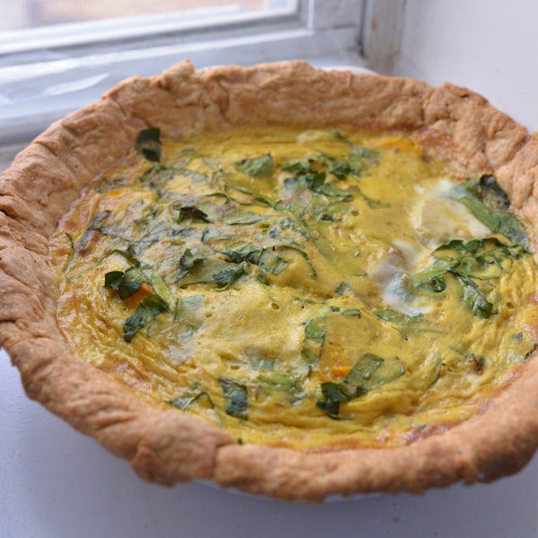 Golden Coconut Curry Spinach & Parsnip Quiche