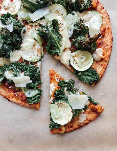 Zucchini and Kale Pizza