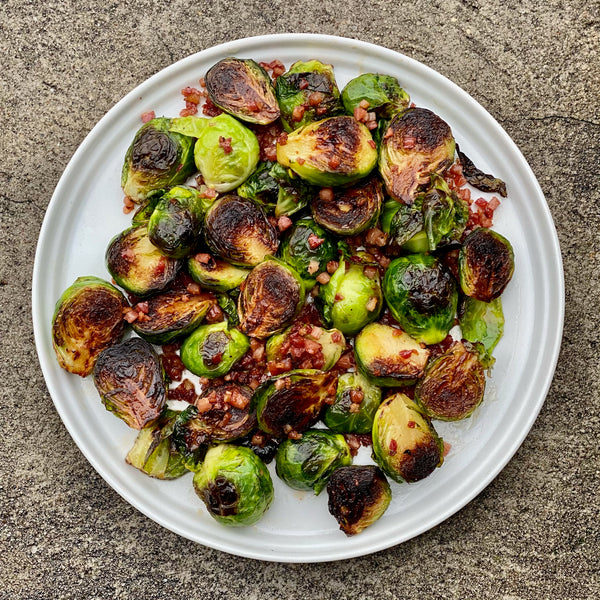 Maple-Glazed Brussels Sprouts with Pancetta