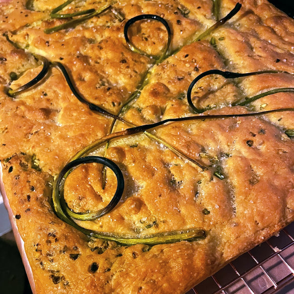 Garlic Scapes Focaccia