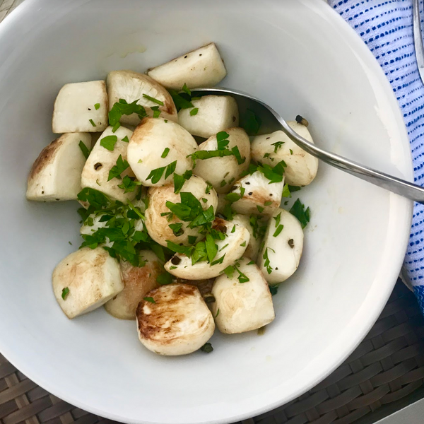 Sautéed Hakurei Turnips & Garlic Scapes