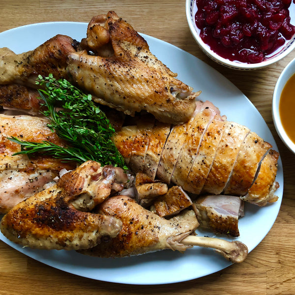 Cider-Braised Turkey with Butter Roasted Breasts