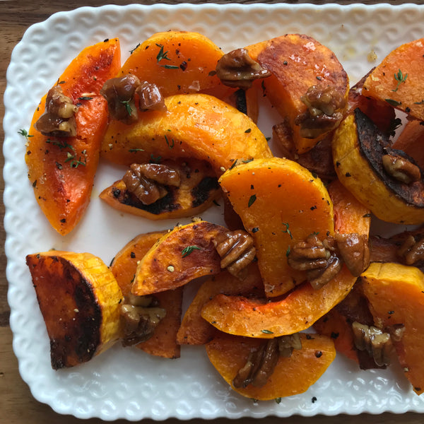 Roasted Winter Squash with Candied Maple Pecans