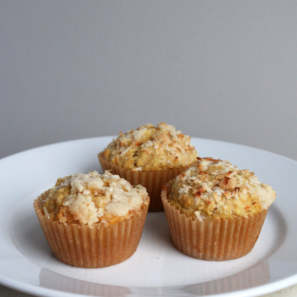 Maple Carrot Apple Muffin with Coconut Streusel