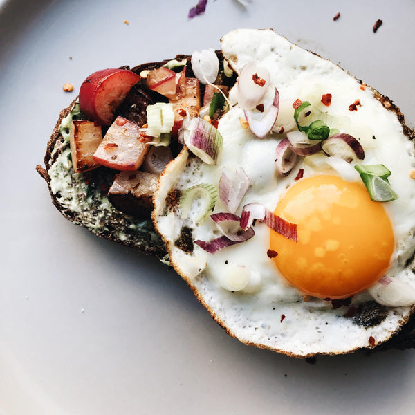 Herb & Scallion Butter Toast with Pan-Fried Radishes